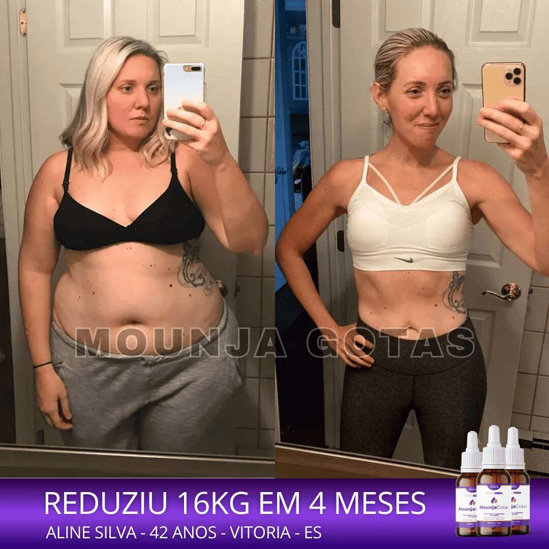 Resultado antes e depois Mounja Gotas