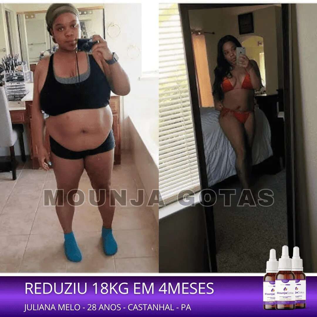 Resultado antes e depois Mounja Gotas