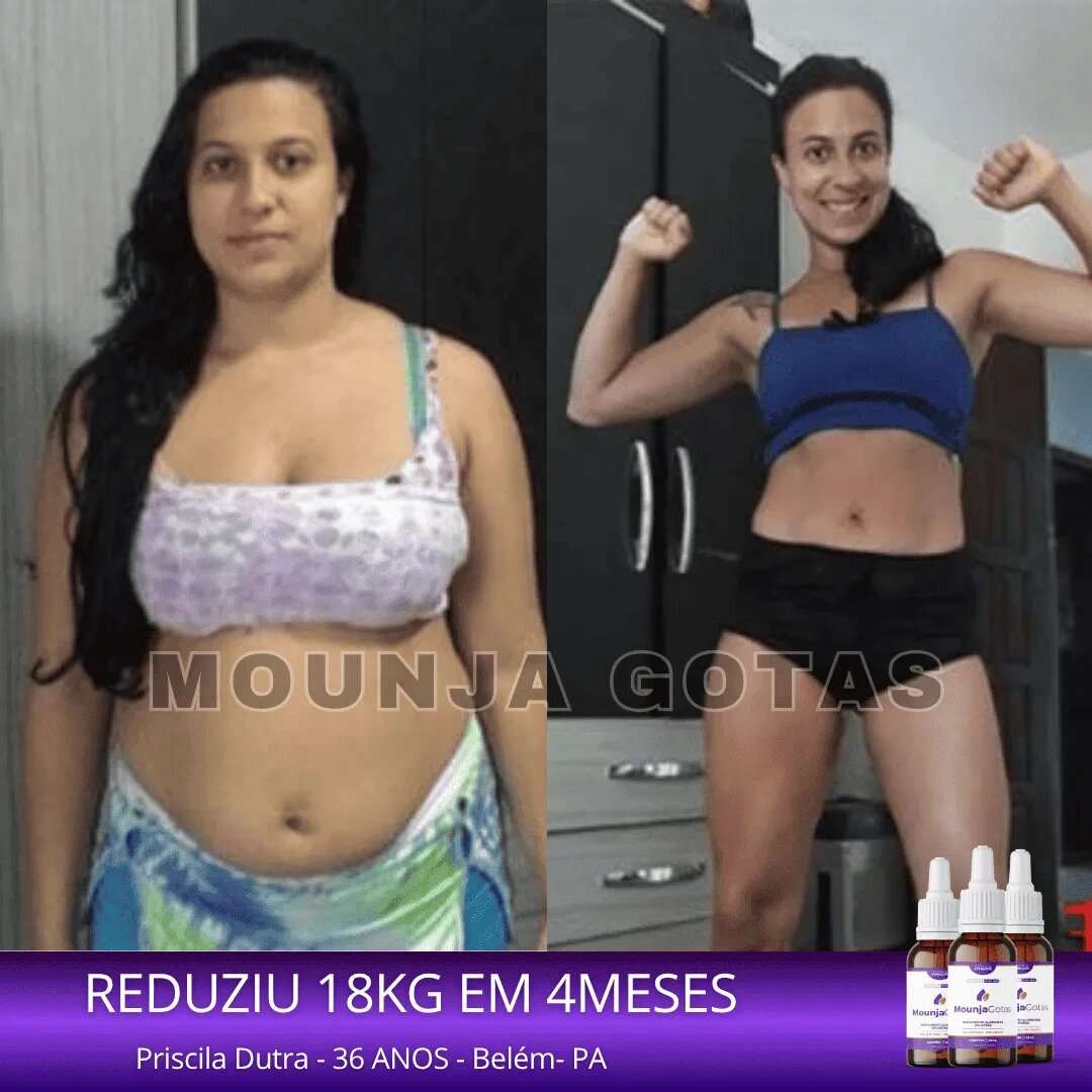 Resultado antes e depois Mounja Gotas