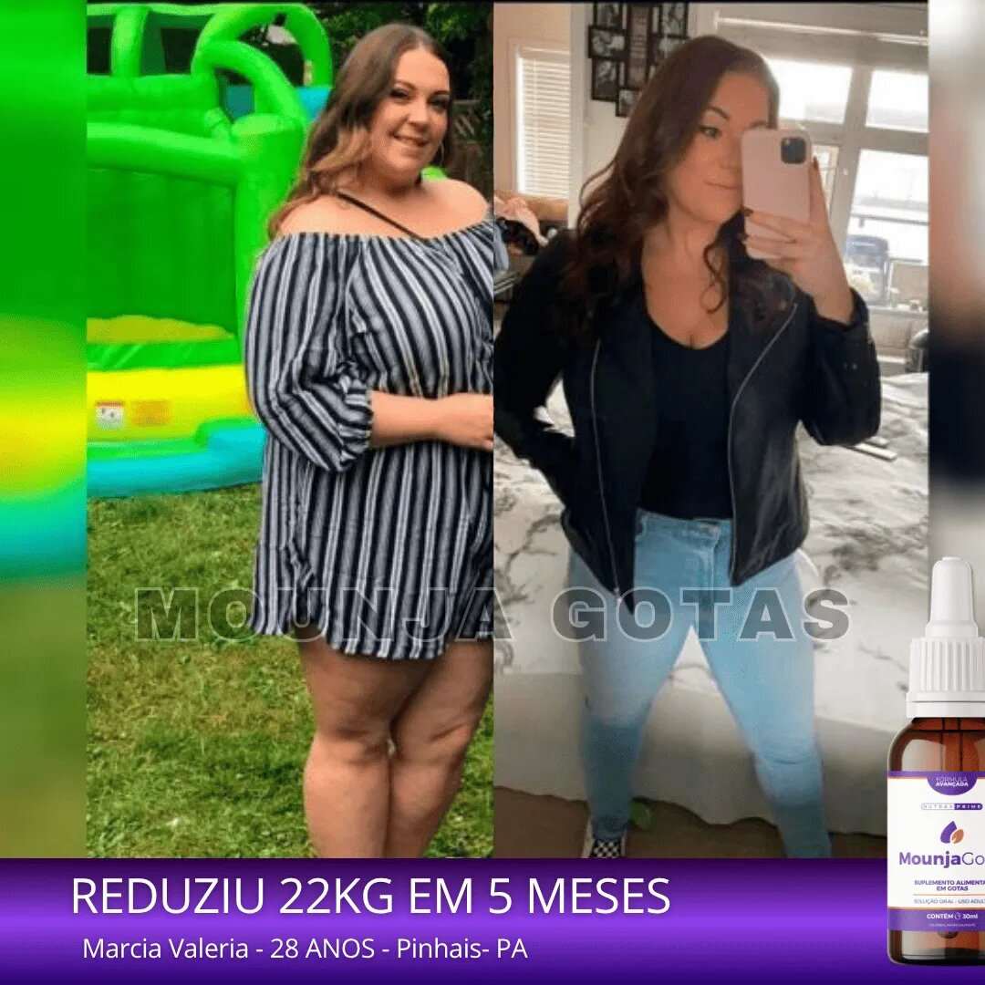 Resultado antes e depois Mounja Gotas