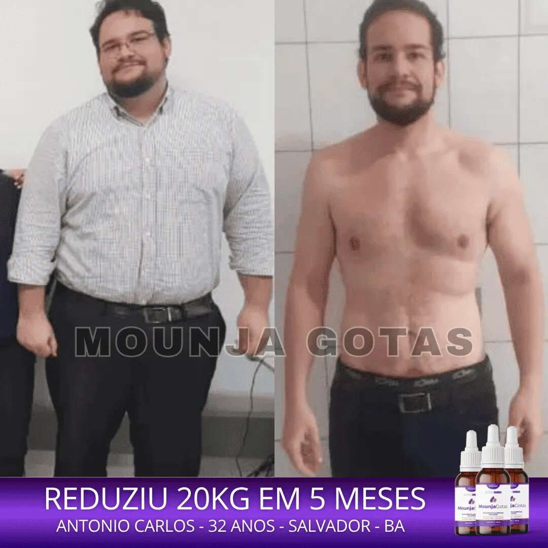 Resultado antes e depois Mounja Gotas