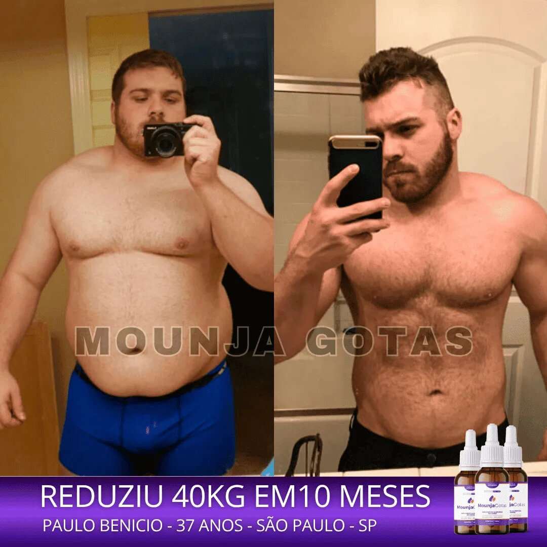 Resultado antes e depois Mounja Gotas